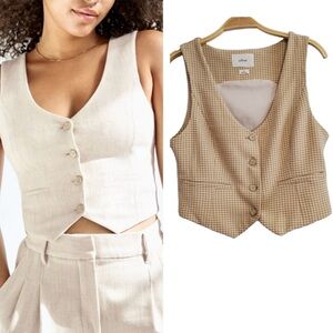 Wilfred Desire Gingham Vest Size 0 Aritzia #99188